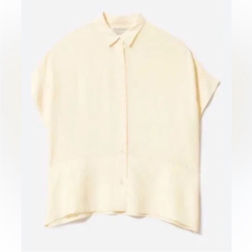 Everlane Silk Shirt Oversized Short Sleeved Square Size 0 (only worn 3 times)